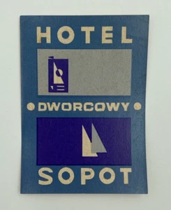 Original Rare Vintage Luggage Label / Sticker Hotel Dworcowy Sopot - Picture 1 of 2