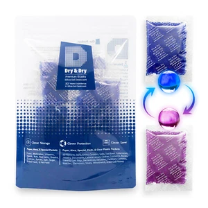 [100 Pk]20 Gram" Dry & Dry" Premium Blue Indicating Silica Gel Packet - Reusable - Picture 1 of 9