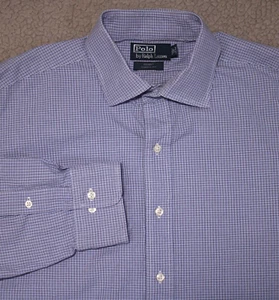 Polo Ralph Lauren Regent Erwachsene 17 34/35 blau Tattersall klassische Passform Hemd - Bild 1 von 17