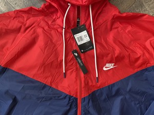 nike windrunner jacket black and red