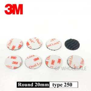3M SJ3550 DUAL LOCK Circles DOTS ~ Self Adhesive Sticky Pads round 20mm Black - Picture 1 of 7