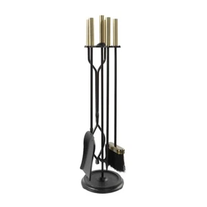 Minuteman International Neoclassic Fireplace Tool Set, Brass/Black - ABK-03 - Picture 1 of 1