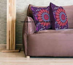 Indian Gypsy Peacock Mandala Bed Cushion Cover Hippie Bohemian Pillow Case 18" - Picture 1 of 3