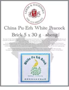 China Pu-Erh White Peacock Brick 5x30g - Sheng - Picture 1 of 9