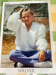 SIRDAR KNITTING PATTERN GIRL’S MOHAIR DK CARDIGAN 24”-32” VGC - Picture 1 of 1