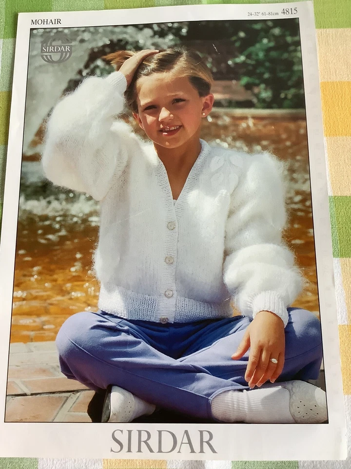 SIRDAR KNITTING PATTERN GIRL’S MOHAIR DK CARDIGAN 24”-32”  VGC - Image 1 of 1