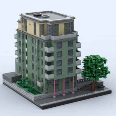 MOC: Apartment House Model with 8 Floors Modular Building 2291 Pieces DIY - Image 1 of 4