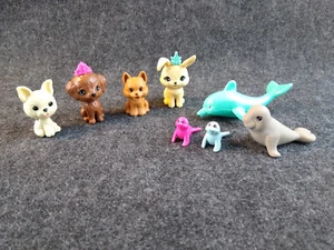 Lote de 8 Piezas Barbie Mascotas Perros Conejito Brillo Aqua Delfín Sellos Bebé  - Imagen 1 de 6