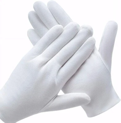 12 pares de guantes de algodón blanco para disfraz de inspección de servicio. - Image 1 of 4