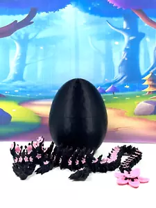3D Printed Dragon with Egg, 12" Articulated Cherry Blossom Fidget Dragon Toy - Picture 1 of 8