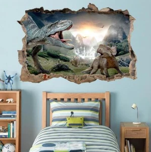 Dinosaurs Smashed Wall Decal Removable Graphic Wall Sticker Mural H185 - Picture 1 of 1