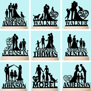 Family Wedding Cake Toppers Personalised Kids and Pet Party Cake Decorating - Picture 1 of 17