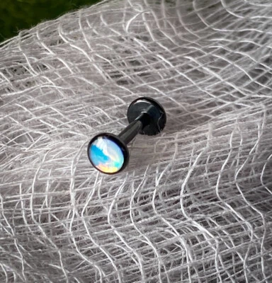 1pc Iridescent Stone Labret Stud Helix Tragus Cartilage Internally Threaded - Image 1 of 4