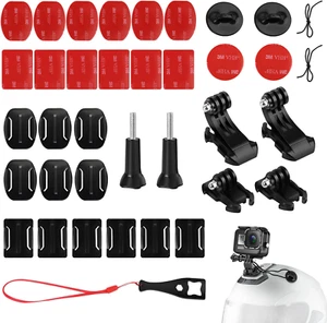 33 Stück Kamera Helm Halterung Zubehör Kit, Gopro Flache Klebebefestigungen, Geb - Bild 1 von 12
