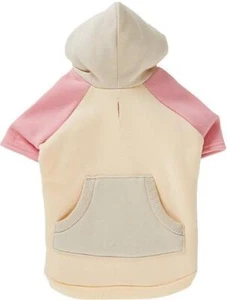 Top Paw Cute Hoodie - Pink Color Block Dog Sweatshirt with Pocket - Medium - Picture 1 of 2