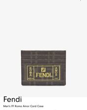 Fendi Unisex Leather Logo Print Credit Card Case Holder $290