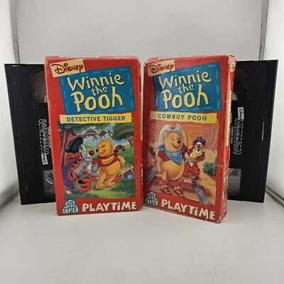 Winnie The Pooh - Detective Tigger - Cowboy Pooh - VHS - Walt Disney (2 Tapes) - Image 1 of 4
