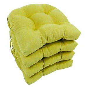 Blazing Needles 16-inch Solid Micro Suede U-shaped Tufted Chair Cushions (Set of - Picture 1 of 1