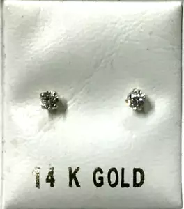 Orecchini piccoli per bambini in oro 14k/2,5 mm nuovi - Foto 1 di 2