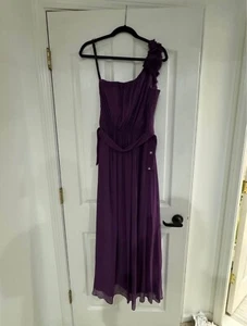 AFTER SIX  Bridesmaids style 6611 one shoulder lux chiffon ruffle maxi dress - Picture 1 of 5