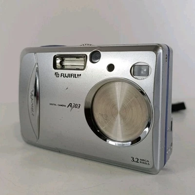 Fujifilm Digital Camera FinePix A303 3.2MP Silver Tested - Image 1 of 4