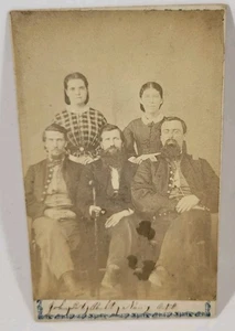 CDV Civil War Family Photo 2 Soldiers Charleston Illinois - Picture 1 of 3
