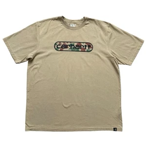Carhartt T-Shirt 2XL Loose Fit Tan Camo Logo Workwear Graphic Tee Big Tall - Bild 1 von 8