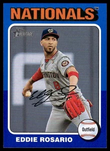 2024 Topps Heritage Eddie Rosario #518 Dark Blue Parallel Washington Nationals - Picture 1 of 2