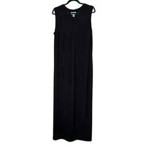 Abito Talbots donna L nero tubino maxi smanicato maglia armadio graffetta linea lunga - Foto 1 di 8