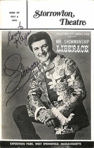 Programma Teatro Storrowton firmato Liberace 1970 Beckett autenticato - Foto 1 di 10