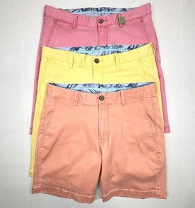 3 Tommy Bahama Chino Shorts Mens 30 Washed Orange Pink Yellow Cotton Stretch LOT - Picture 1 of 17