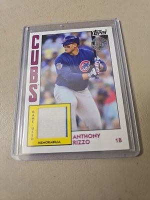 2019 ANTHONY RIZZO TOPPS 1984 TOPPS 35TH ANNIVERSARY RELIC CARD . CHICAGO CUBS. - Image 1 of 2