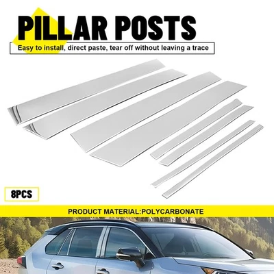 8x Pilar Poste Para Toyota RAV4 2013-2018 Acabamento de Janela Capa de Carro Acessórios Automáticos - Imagem 1 de 4
