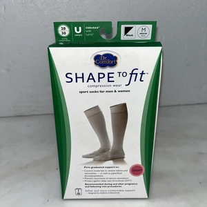 Shape To Fit Compression Sport Socks for Men & Women Knee High20-30 mmHg Black - Picture 1 of 5