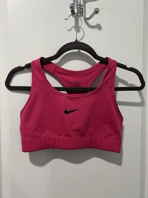 Nike Dri-Fit спортивный бюстгальтер розовый размер женщин классический белый Athletic размер средний - Изображение 1 из 3