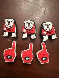 Georgia Bulldogs 6 Charm Bundle fits Crocs Clogs & Other Shoes With Holes - Picture 1 of 9