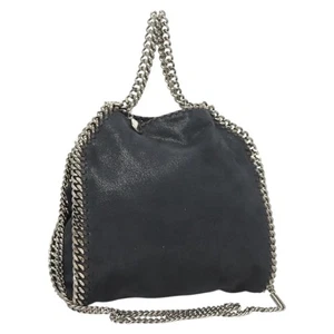 Borsa a tracolla Stella MacCartney catena Falabella scamosciata argento navy originale am8452 - Foto 1 di 24