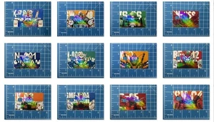 Kreditkartenhülle. Cartoon wasserdichter holografischer Aufkleber. - Bild 1 von 16