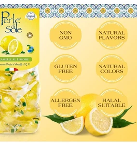 Perle di Sole🍋 Lemon Hard Candies Filled W/ Sour Powder 10.5 oz /Exp ~03/2028 - Picture 1 of 5