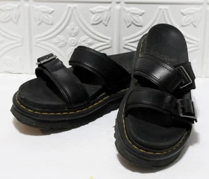Dr. Martens Sandalen Myles Brando schwarz Leder Schnallen Pantoletten zwei Riemen Größe 9 - Bild 1 von 8