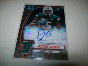2024 Bowman U Chrome Jacolby George handsigniert #PA-JGE Miami Hurricanes - Bild 1 von 2