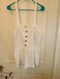 Camiseta sin mangas WALLFLOWER Boho blanca cami ~ para mujer talla 2x - Imagen 1 de 5