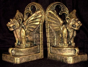 BOOKEND GARGOYLE ALATO DECORAZIONE GOTICA BOOKEND 14016 - Foto 1 di 4