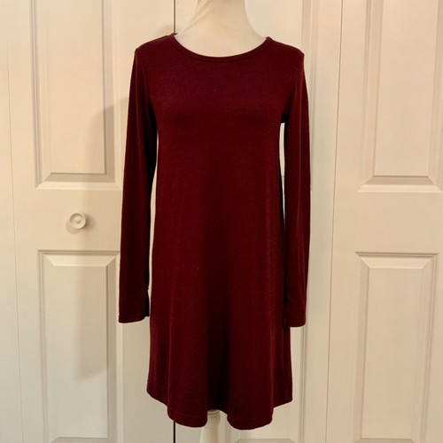 VETEMENTS Abito Gap Borgogna Softspun Jersey Maglia Manica Lunga Swing Small