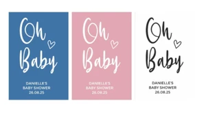 PERSONALISED BABY SHOWER SIGN - 5MM FOAM - VARIOUS SIZES AND DESIGNS - Picture 1 of 8