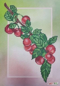Esquema de bordado de cuentas de cereza madura sobre lienzo hágalo usted mismo estampado estampado patrón 954 - Imagen 1 de 11