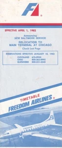 Freedom Airlines timetable 1982/04/01 - Picture 1 of 2