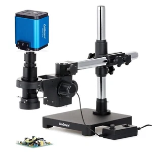 Microscopio LED con zoom Amscope 0,7X-5X + soporte de pluma + cámara 1080P HDMI montura C - Imagen 1 de 9