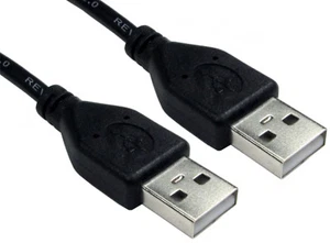 USB Cable Male to Male 50cm 1m 1.8m 3m 5m Black A-A Hi Speed Lead USB 2.0 - Picture 1 of 5