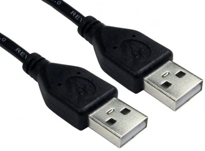 USB Cable Male to Male 50cm 1m 1.8m 3m 5m Black A-A Hi Speed Lead USB 2.0 - Image 1 of 4